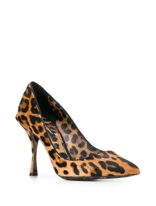 Dolce & Gabbana leopard-print pony hair pumps