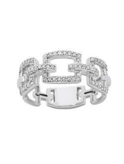 10k White Gold 1/3 Carat T.W. Diamond Large Link Ring