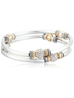 Women's Tri Tone Bangle Bracelet