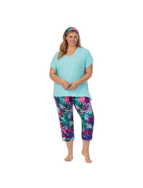 Plus Size Cuddl Duds® 3-Piece Pajama Top, Pajama Capri Pants & Headband Sleep Set