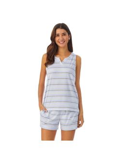 Far-Infrared Enhance Short Sleeve Pajama Tank Top & Pajama Shorts Sleep Set