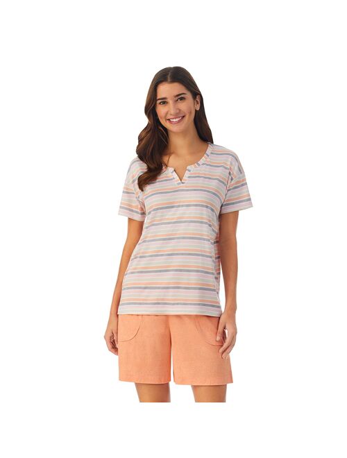 Women's Cuddl Duds® Far-Infrared Enhance Short Sleeve Pajama Top & Pajama Shorts Sleep Set