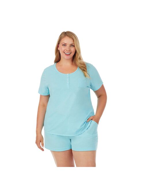 Plus Size Cuddl Duds Essentials Pajama Tee & Pajama Boxers Sleep Set