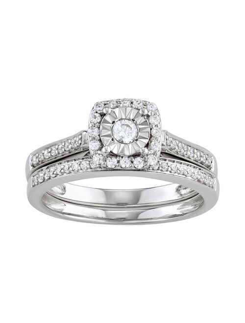 10k White Gold 3/8 Carat T.W. Diamond Engagement Ring