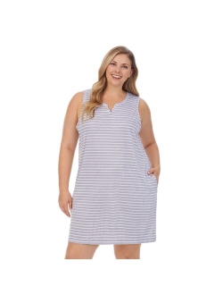 Plus Size Cuddl Duds Far-Infrared Enhance Sleeveless Sleepshirt