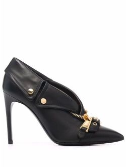 biker-jacket detail pumps