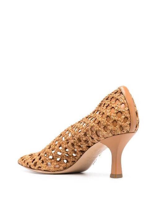 Casadei 80mm woven pumps