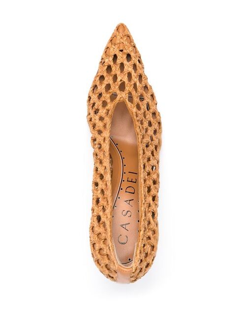 Casadei 80mm woven pumps