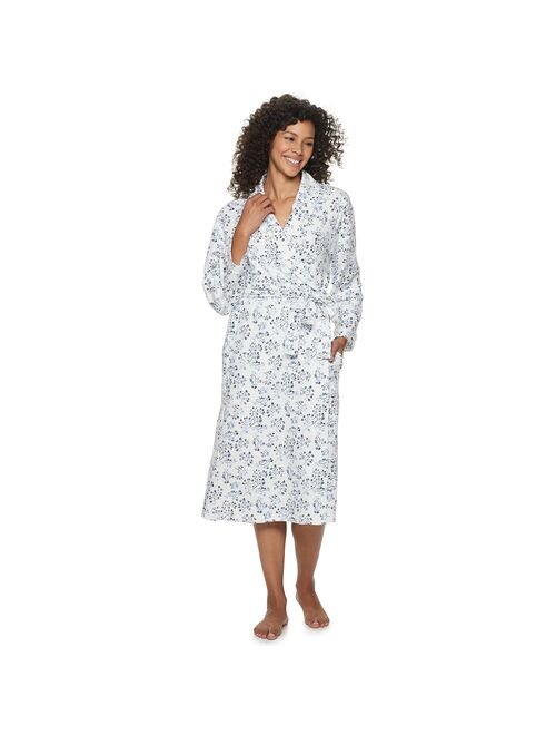 Women's Croft & Barrow® Waffle-Knit Long Shawl-Collar Robe