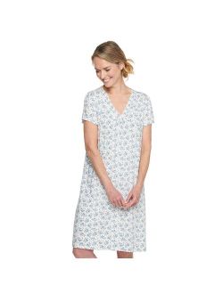 Short Sleeve V-Neck Nightgown