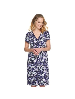 Short Sleeve V-Neck Nightgown