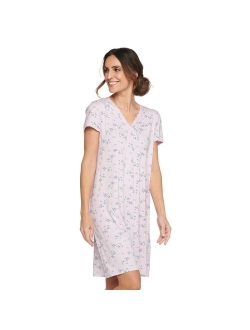 Short Sleeve V-Neck Nightgown