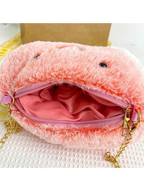 Generic Watermelon Shaped Purse Coco Melon Food Plush Purse Fruit Messenger Bag Crossbody Shoulder Bag