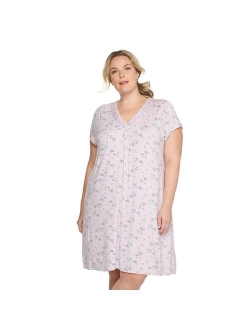 Plus Size Croft & Barrow Short Sleeve V-Neck Nightgown