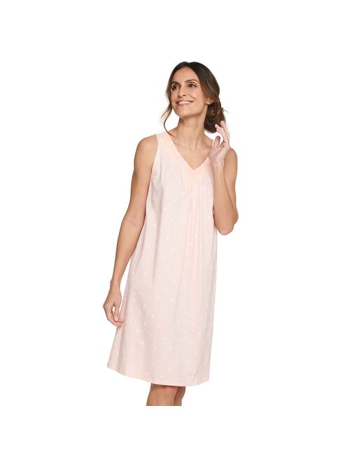 Women's Croft & Barrow® V-Neck Sleeveless Cotton Nightgown