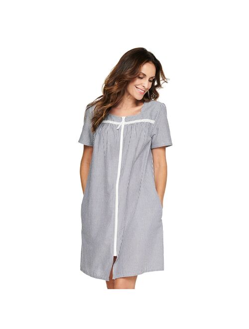 Women's Croft & Barrow® Short Sleeve Zipper Duster