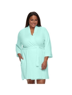 Plus Size Croft & Barrow Waffle-Knit Kimono Robe