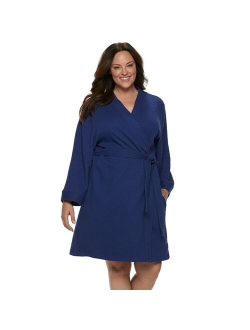 Plus Size Croft & Barrow Waffle-Knit Kimono Robe