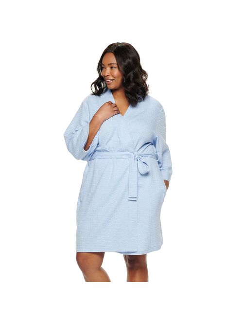 Plus Size Croft & Barrow® Waffle-Knit Kimono Robe