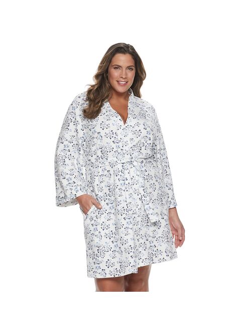 Plus Size Croft & Barrow® Waffle-Knit Kimono Robe