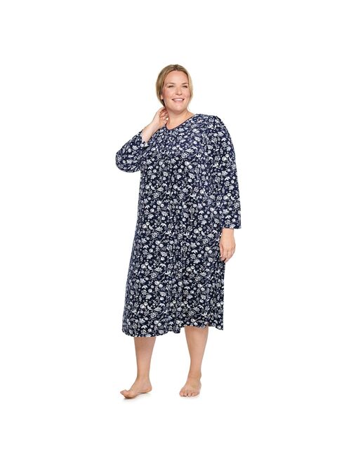 Plus Size Croft & Barrow® Long Sleeve Velour Nightgown