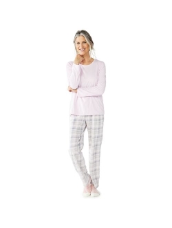 Velour Long Sleeve Pajama Top & Pajama Pants Set