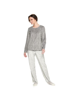 Velour Long Sleeve Pajama Top & Pajama Pants Set