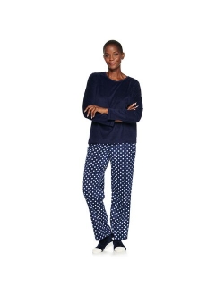 Velour Long Sleeve Pajama Top & Pajama Pants Set