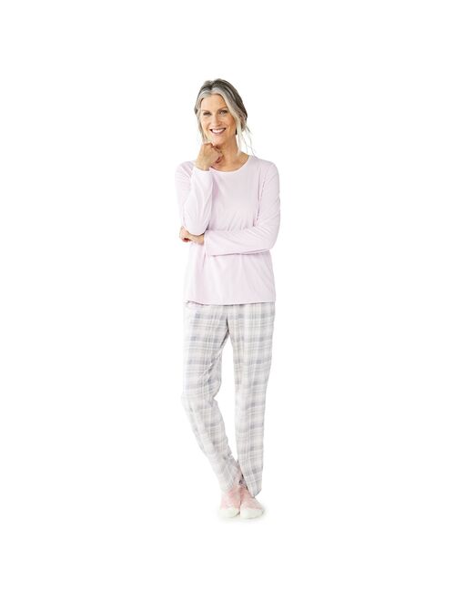 Women's Croft & Barrow® Velour Long Sleeve Pajama Top & Pajama Pants Set