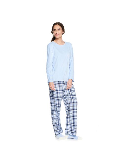 Women's Croft & Barrow® Velour Long Sleeve Pajama Top & Pajama Pants Set