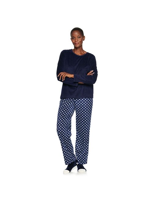 Women's Croft & Barrow® Velour Long Sleeve Pajama Top & Pajama Pants Set