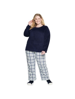 Plus Size Croft & Barrow Velour Long Sleeve Pajama Top & Pajama Pants Set