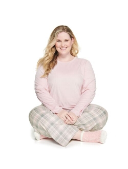 Plus Size Croft & Barrow Velour Long Sleeve Pajama Top & Pajama Pants Set