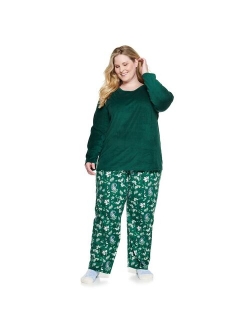 Plus Size Croft & Barrow Velour Long Sleeve Pajama Top & Pajama Pants Set