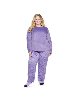 Plus Size Croft & Barrow Velour Long Sleeve Pajama Top & Pajama Pants Set