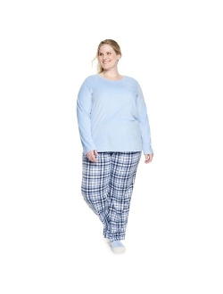 Plus Size Croft & Barrow Velour Long Sleeve Pajama Top & Pajama Pants Set