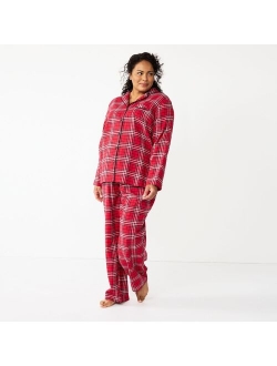 Plus Size Croft & Barrow Flannel Long Sleeve Pajama Shirt & Pajama Pants Set