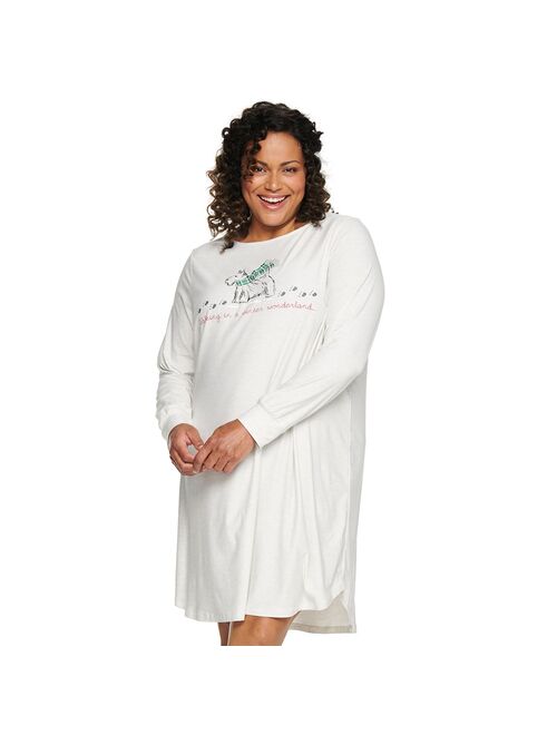 Plus Size Croft & Barrow® Long Sleeve Sleepshirt