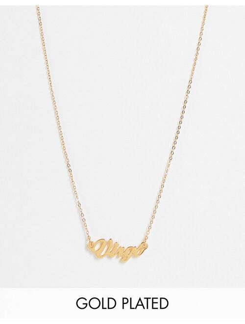 ASOS DESIGN 14k gold plated necklace with zodiac virgo pendant