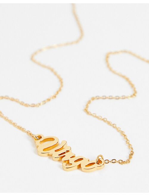 ASOS DESIGN 14k gold plated necklace with zodiac virgo pendant