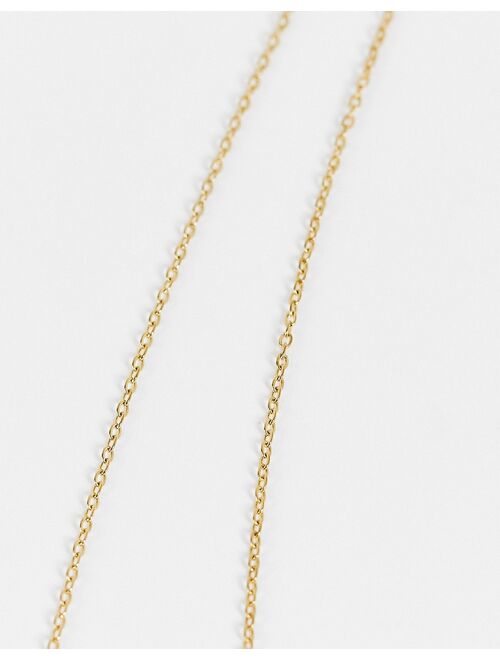 DesignB London Aquarius star sign stainless steel necklace in gold