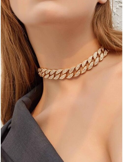 Shein 1pc Rhinestone Thick Chain Choker