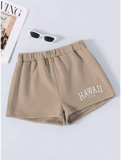 Letter Graphic Track Shorts