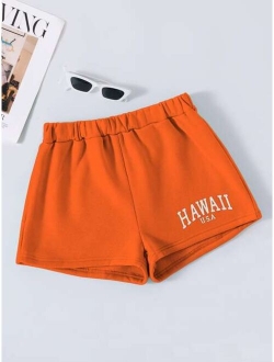 Letter Graphic Track Shorts