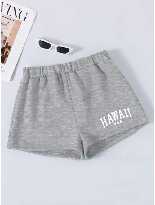 Shein Letter Graphic Track Shorts