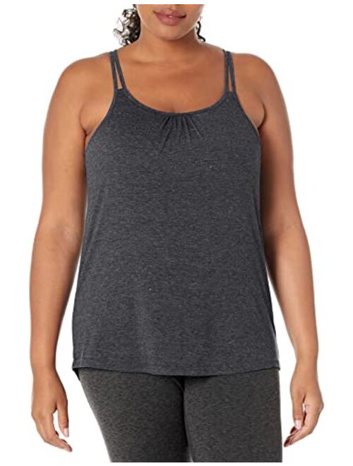 Hibelle Women's Workout Yoga Racerback Tank Tops with Built in Shelf Bra