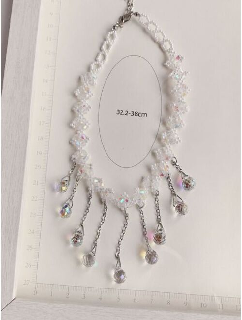 Shein Water drop Charm Beaded Choker