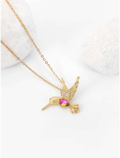 Buy Shein Zircon Decor Bird Pendant Necklace online | Topofstyle