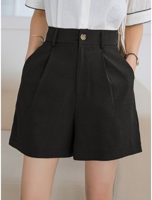 DAZY High Waist Slant Pockets Tailored Shorts