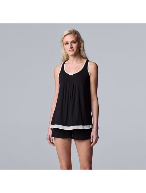 Women's Simply Vera Vera Wang Basic Luxury Tank & Boxer Sleep Set